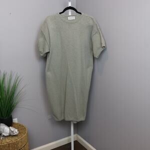 French Creek Sheep & Wool Co. Gray-Green 100% Cotton Sweater Dress Size L